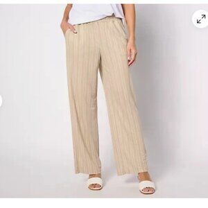 Belle by Kim Gravel Cabana Knit Twin Stripe Resort Pants-Khaki-3X-NEW-A627935